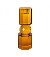 CRYSTAL CANDLE HOLDER CARAMELL 20 - CANDLE HOLDERS, CANDLES